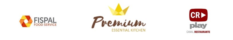 Logotipo das empresas: Fispal Food Service, Premium Essential Kitchen e Canal Restaurante